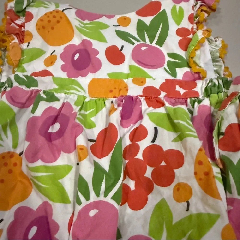 Floral Delight Romper by b Pink and Orange Size 24 Months.